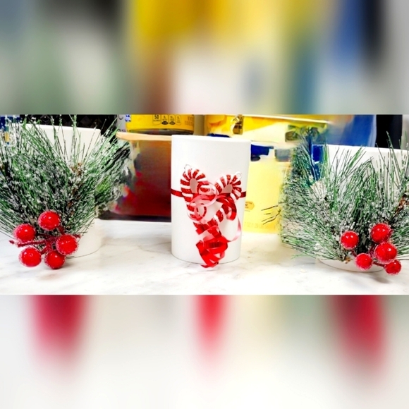 Hand Crafted Christmas cups tabletop decor - Picture 1 of 2